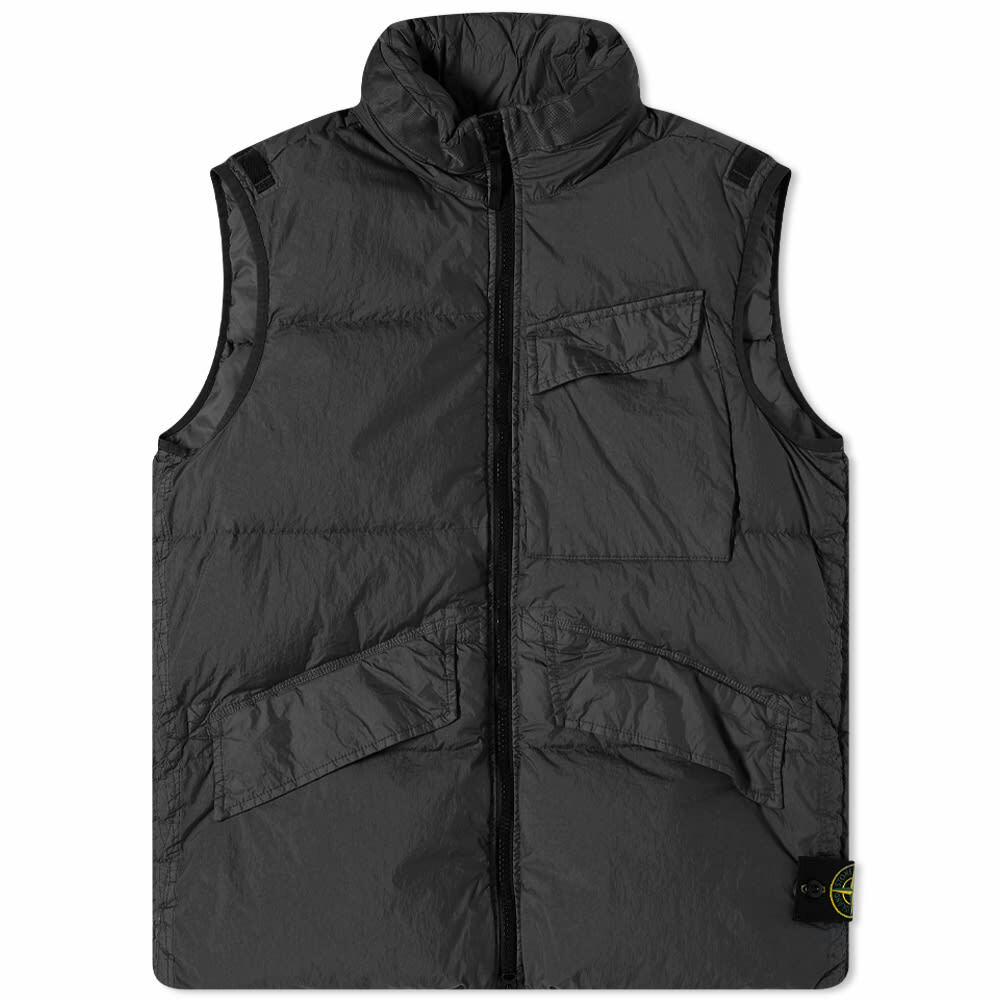 Stone Island Garment Dyed Crinkle Reps Gilet (Black)