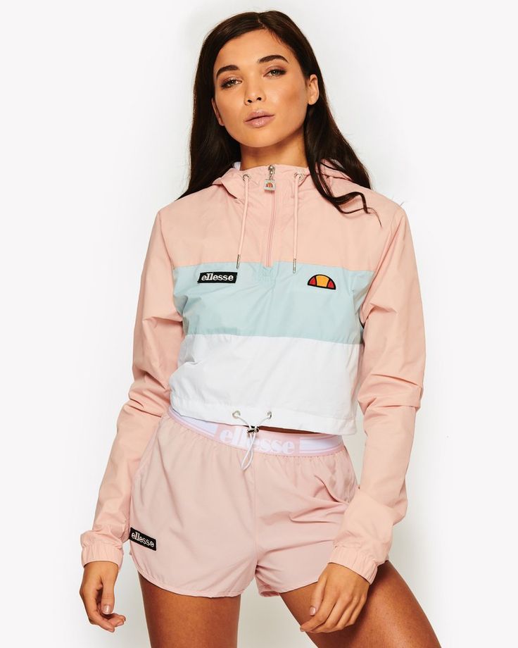 Ellesse Crop Hoodie Set (Pink)