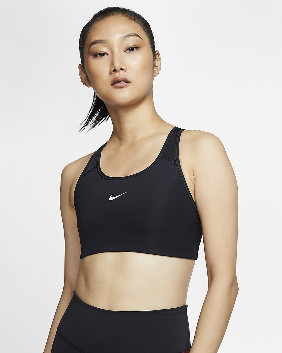 Nike Swoosh Medium Support Bra (Black)