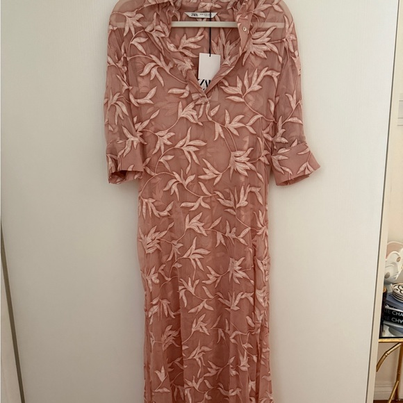 Zara Floral Midi Dress (Blush)